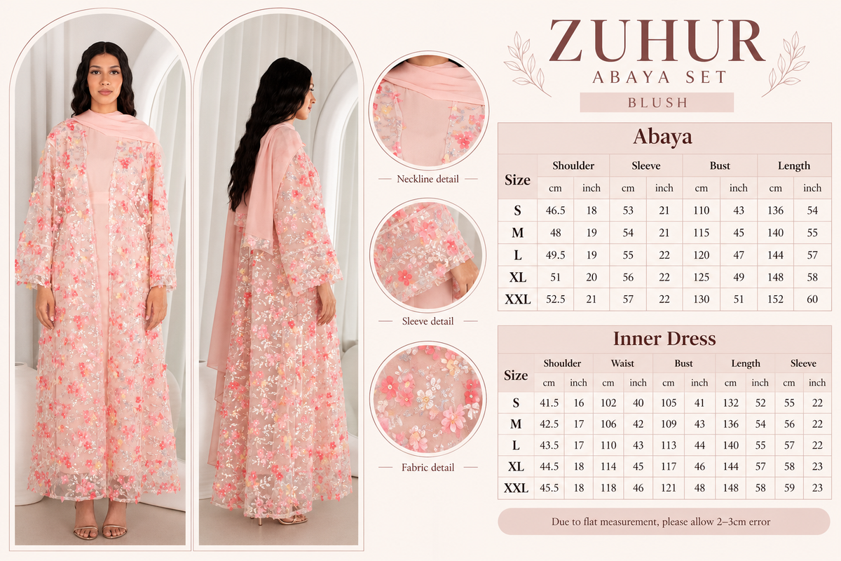 ZUHUR Abaya Set - Blush