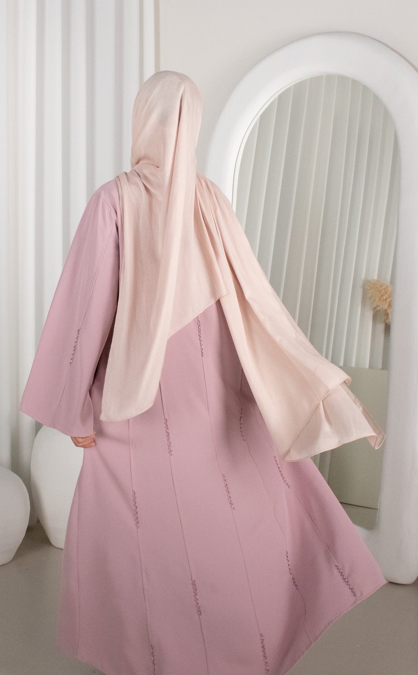 INAYA Rhinestone Abaya - Blush