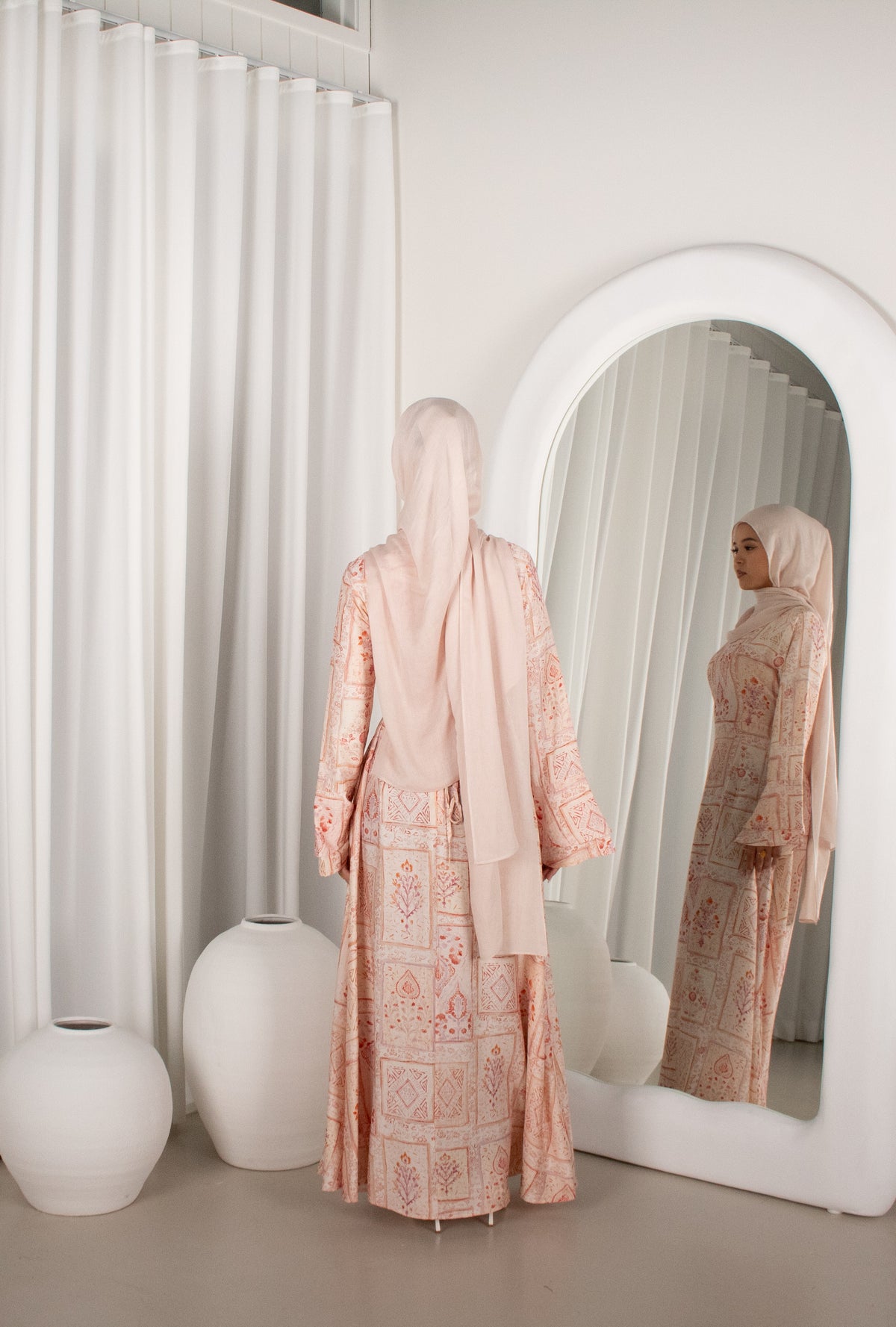 ALAA Blush Pink Bell Sleeve Maxi Dress (image 5)