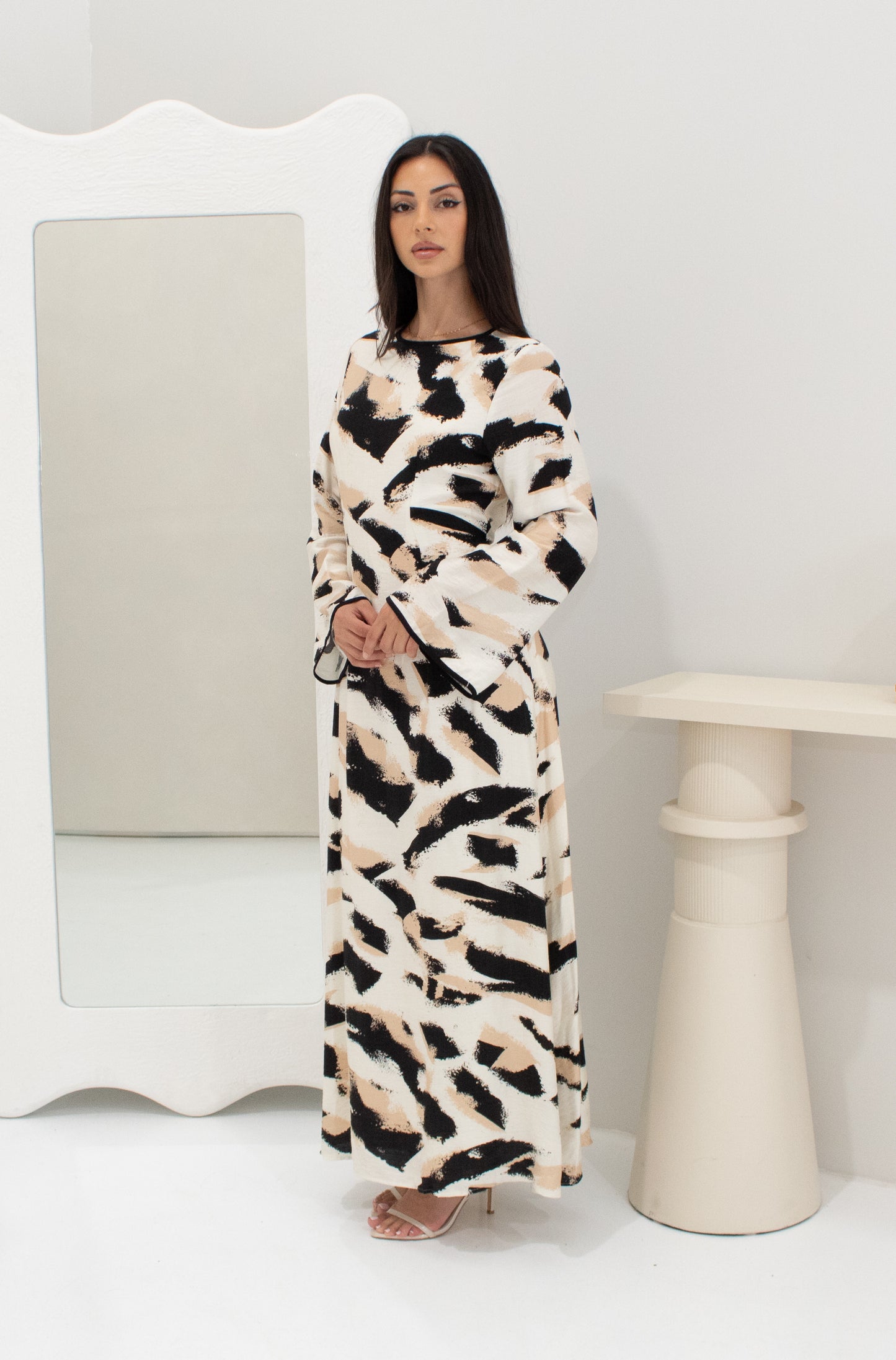 Carmel Flare Dress - Beige