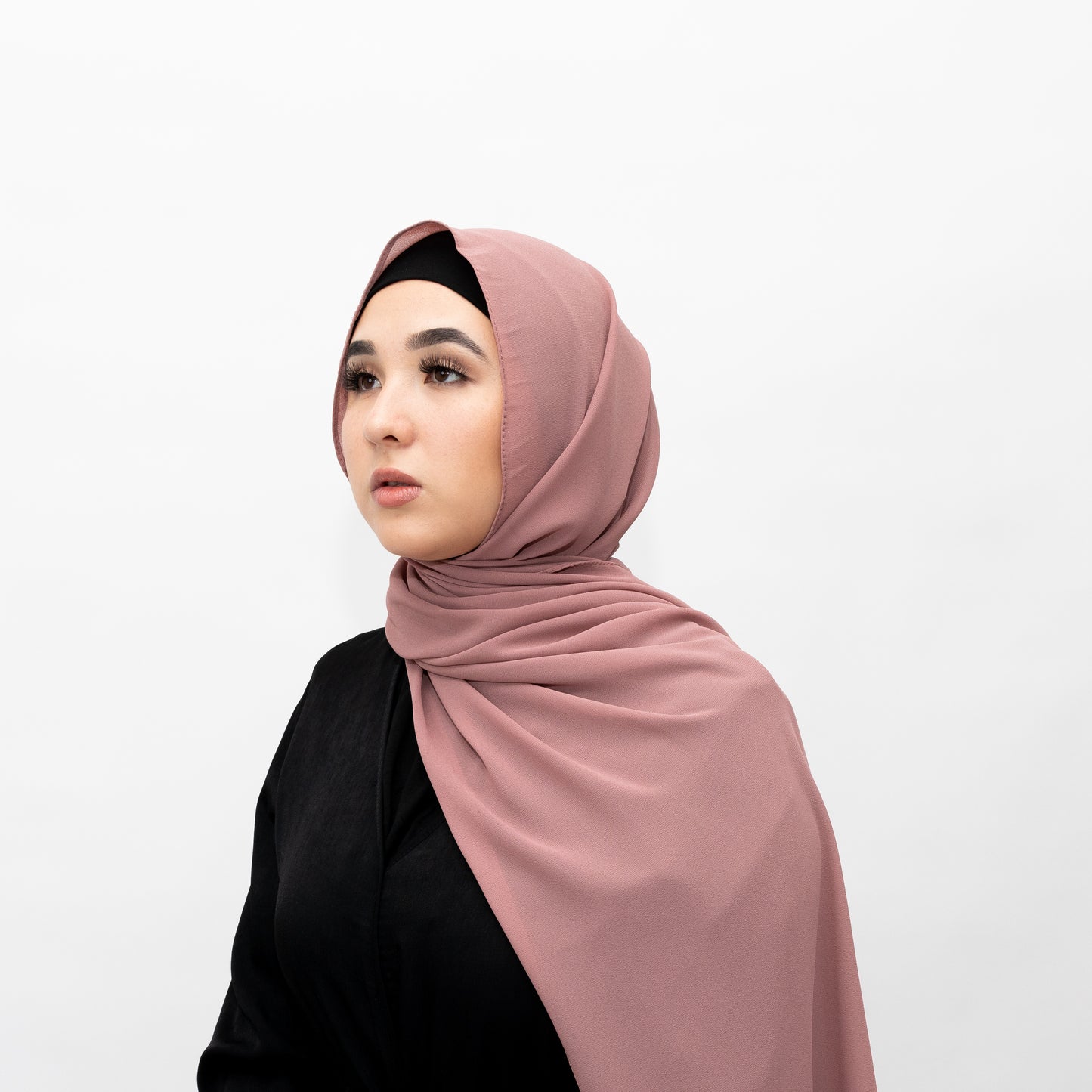 Dusty Rose Chiffon Hijab by Hadara Boutique