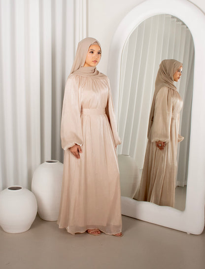SIERRA Champagne Gown, belted maxi (image 2)