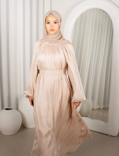 SIERRA Champagne Gown, belted maxi (image 3)