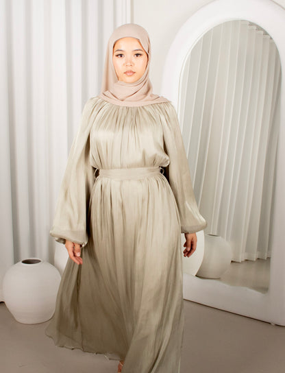 SIERRA Sage Gown, crinkle belted maxi dress (image 3)