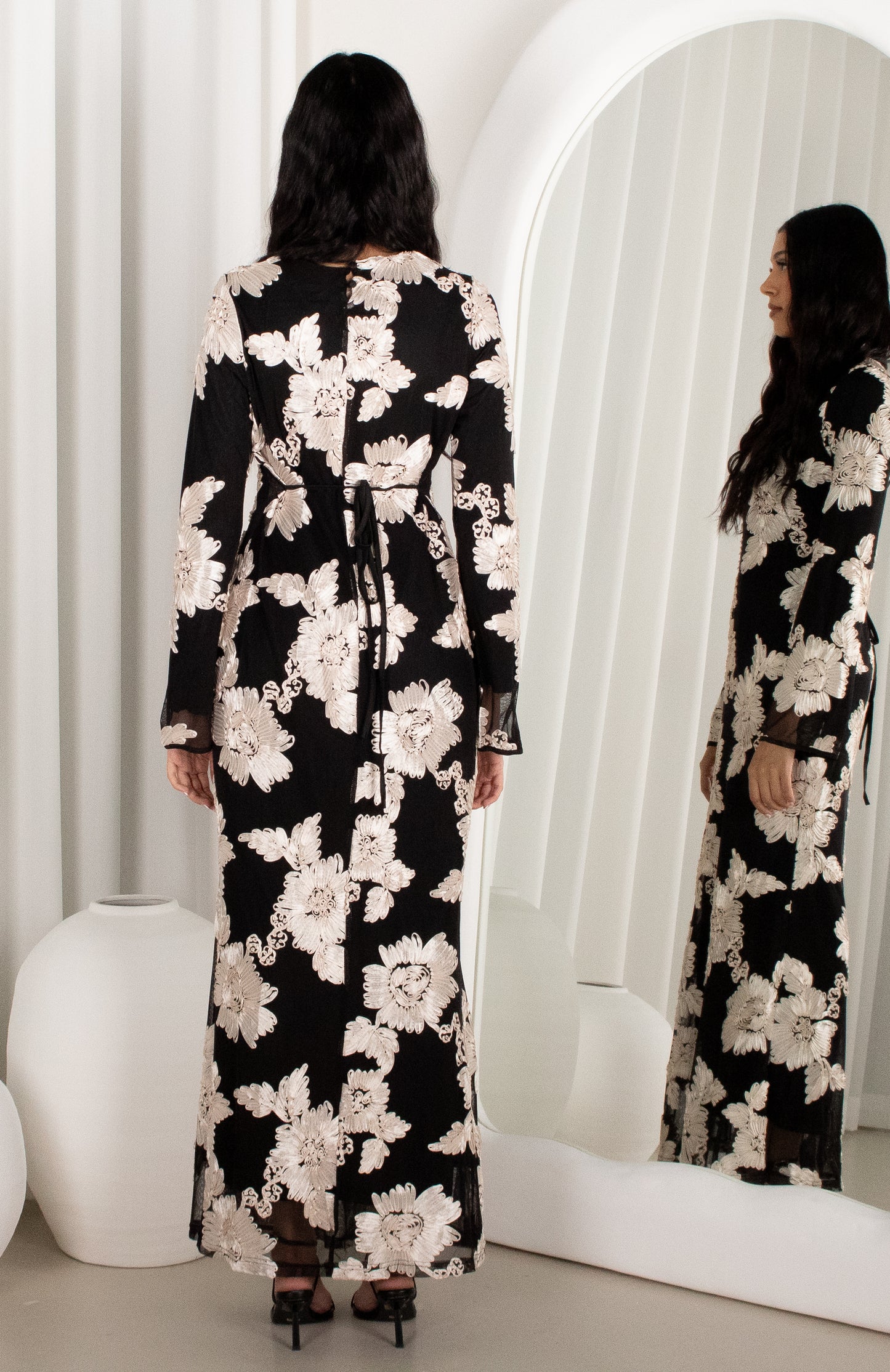 NOIR Embroidered Dress - Black