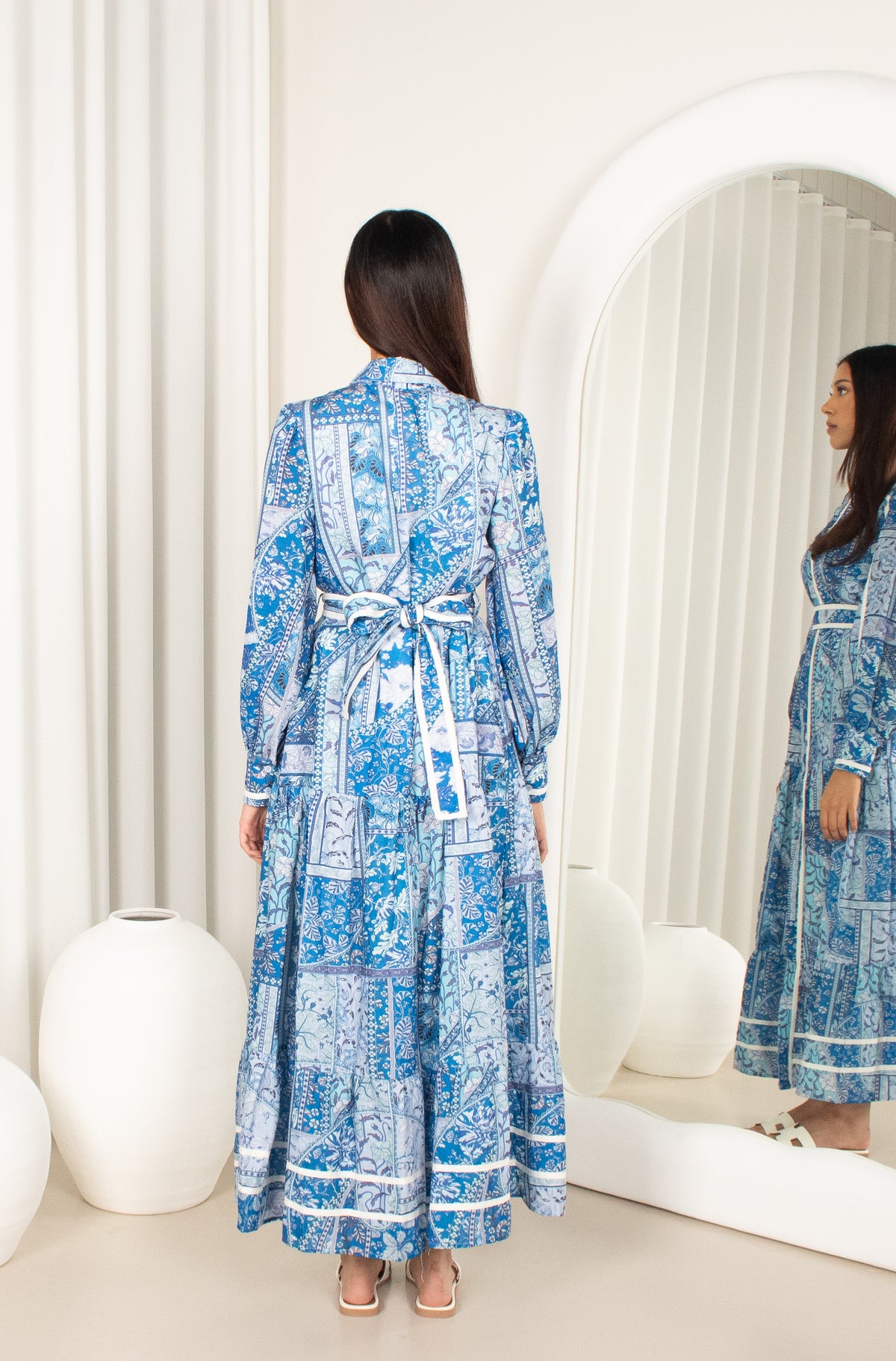 Eliza Blue Rayon Maxi Dress, modest (image 5)