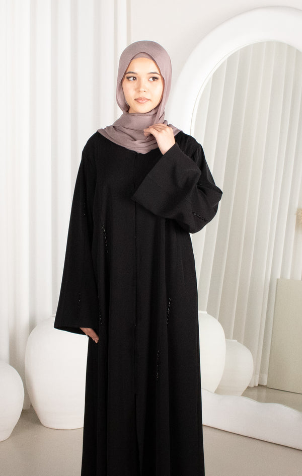 INAYA Rhinestone Abaya - Black