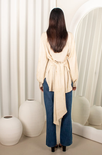 Dune Button Up, cotton modest wrap top (image 4)