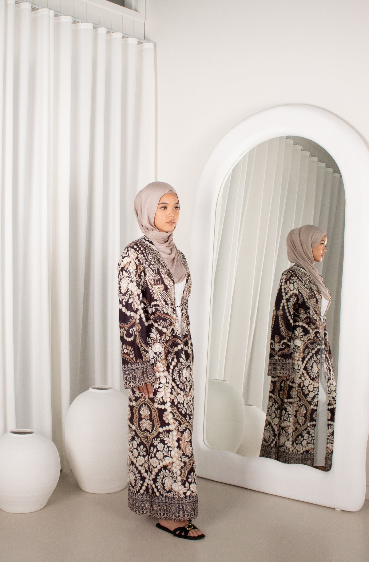 TILA Black Printed Cape, modest cape top (image 2)
