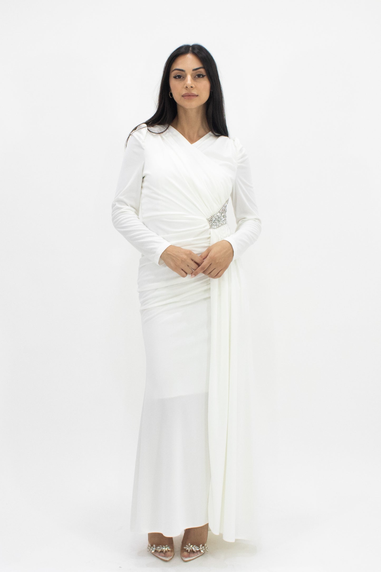 Ariyah Dress in White by Hadara Boutique