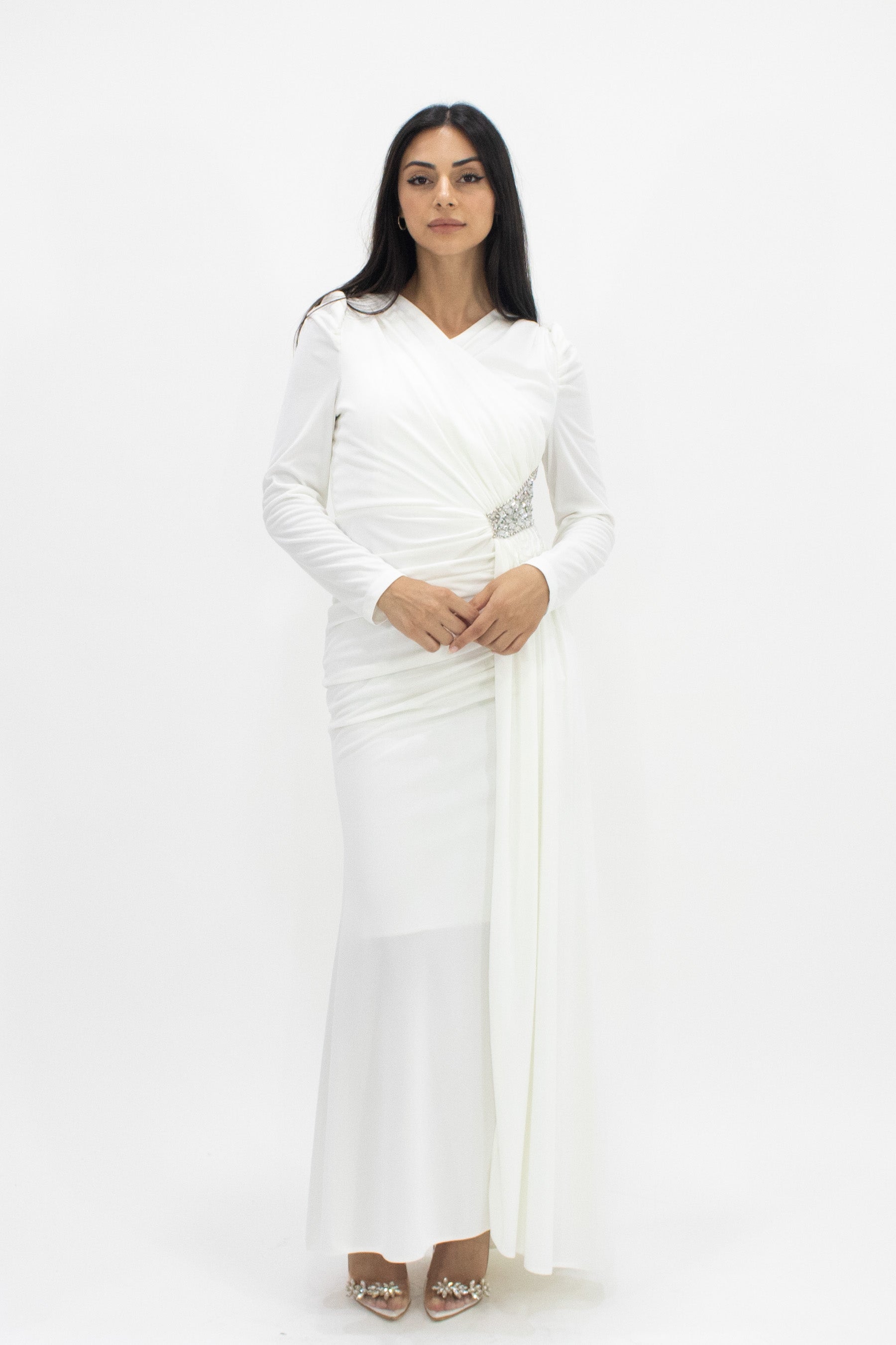 Ariyah Dress in White by Hadara Boutique