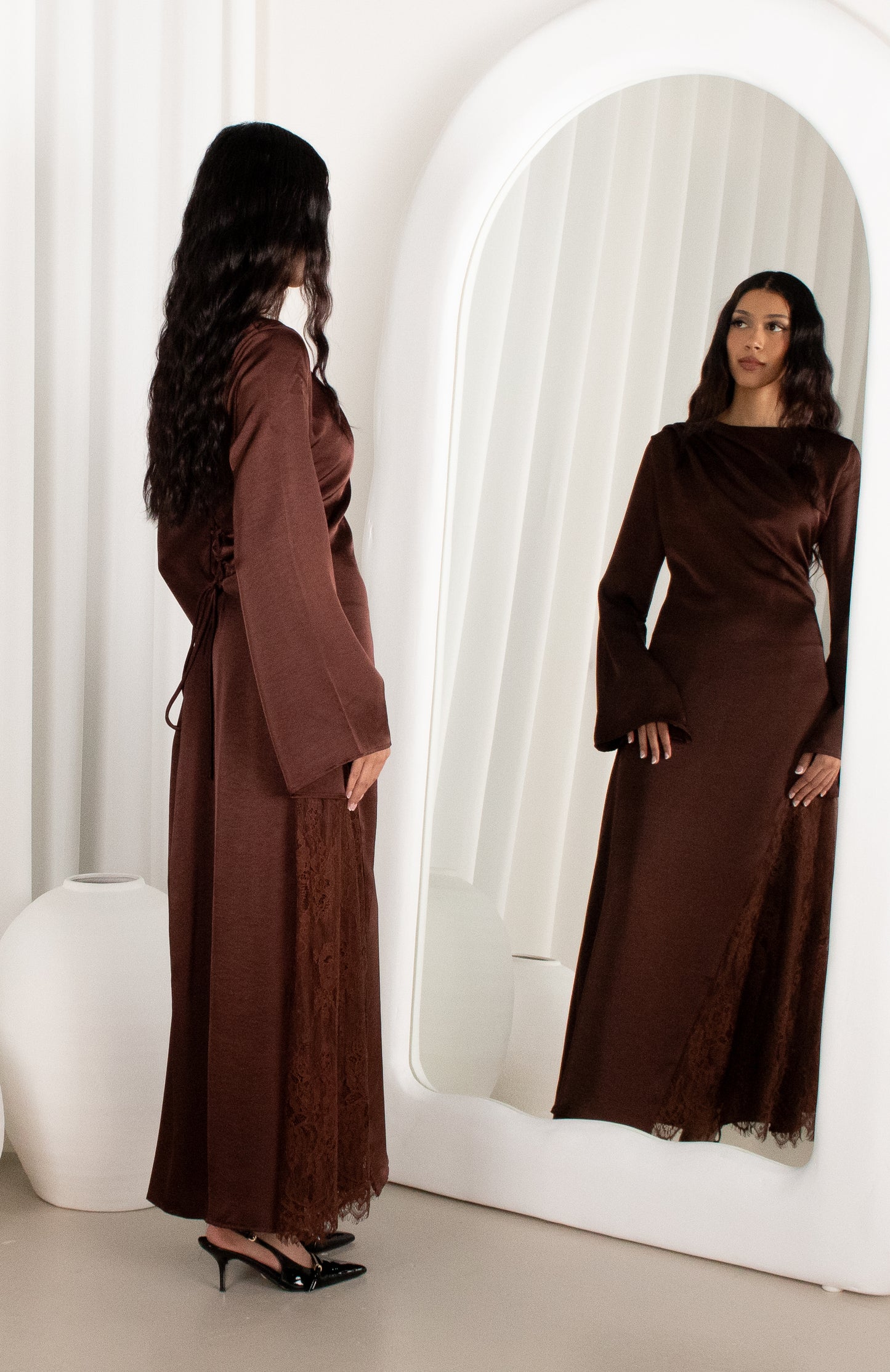 AYA Lace Dress - Brown
