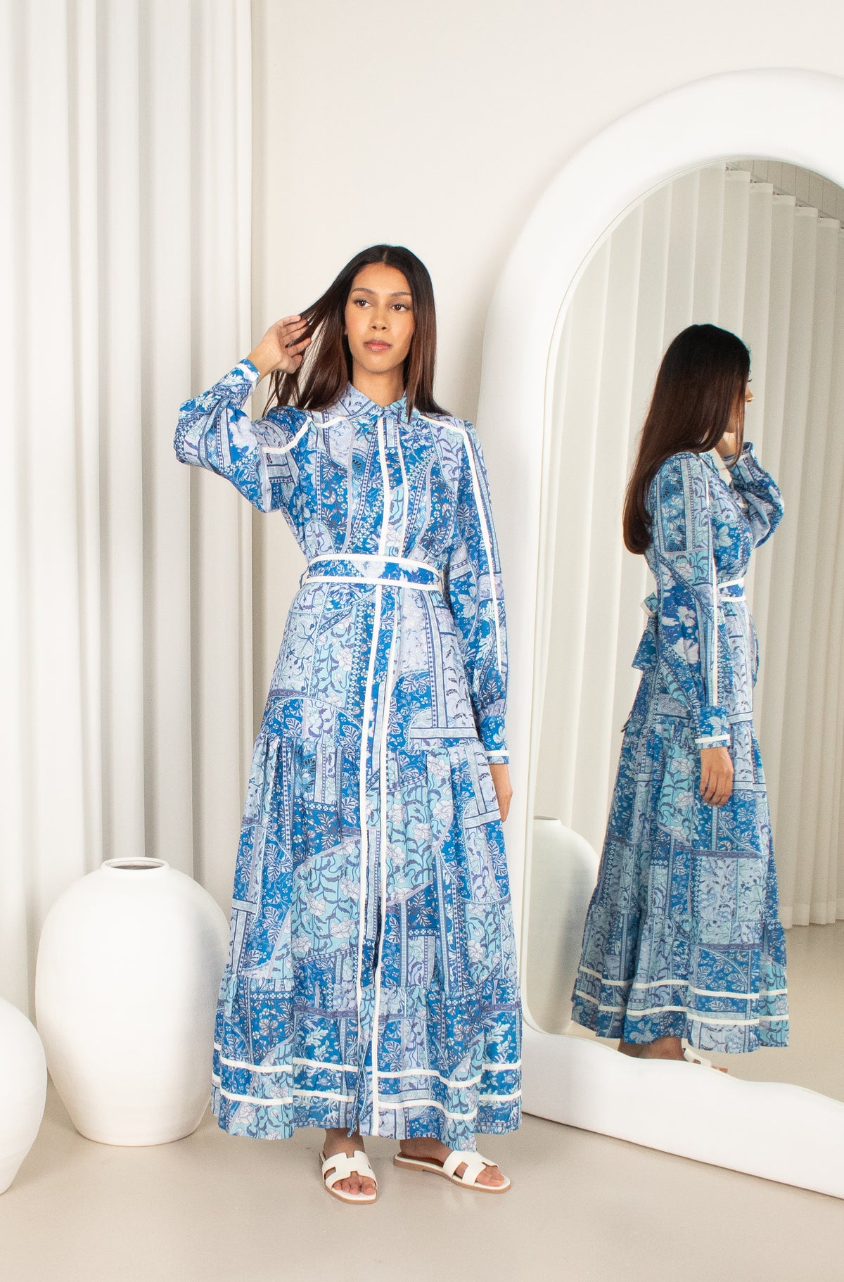 Eliza Blue Rayon Maxi Dress, modest (image 2)
