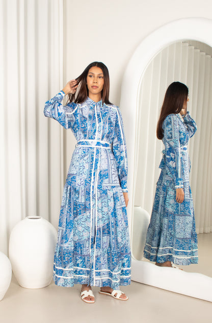 Eliza Blue Rayon Maxi Dress, modest (image 2)