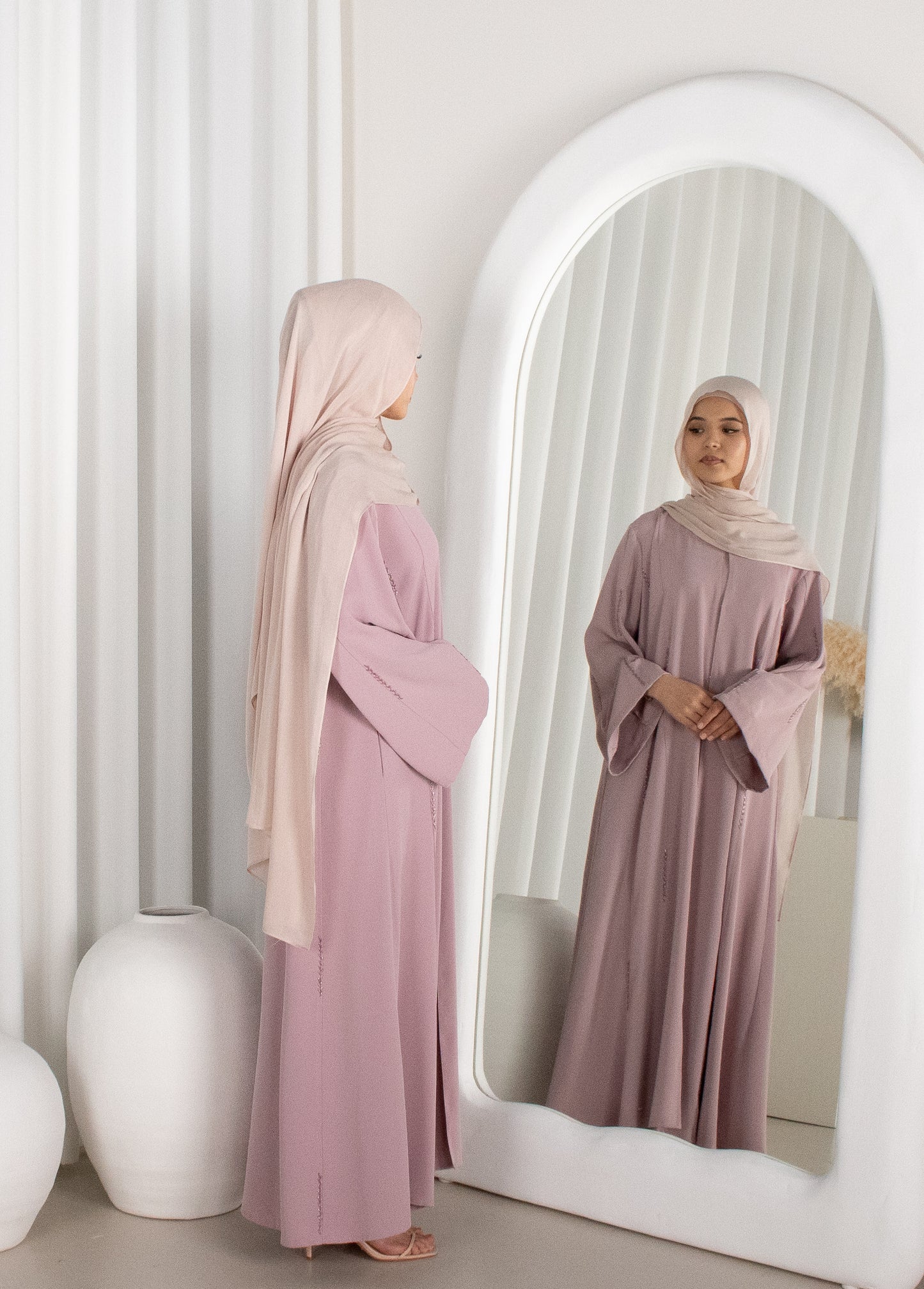 INAYA Rhinestone Abaya - Blush