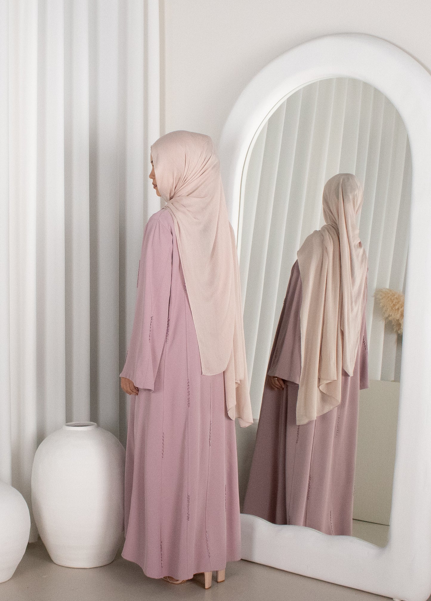 INAYA Rhinestone Abaya - Blush