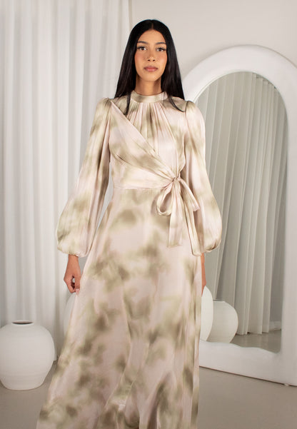 The SIWAH Gown, pleated floral evening (image 1)