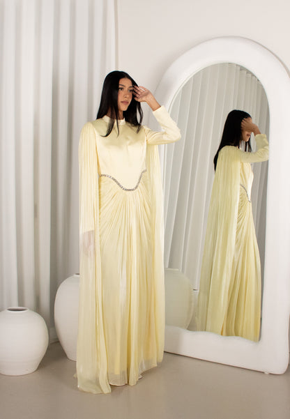 The BAYDAH Gown, cape sleeve beaded gown (image 2)