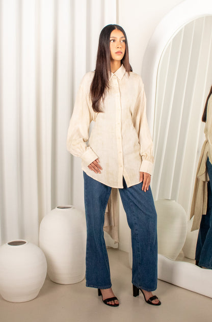 Dune Button Up, cotton modest wrap top (image 3)