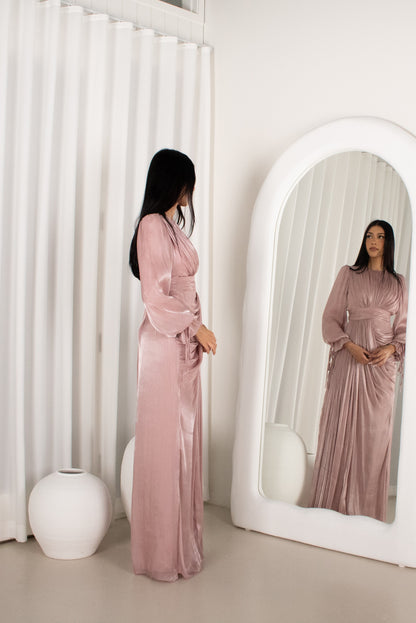 The KIRA Gown Blush, pleated evening gown (image 4)
