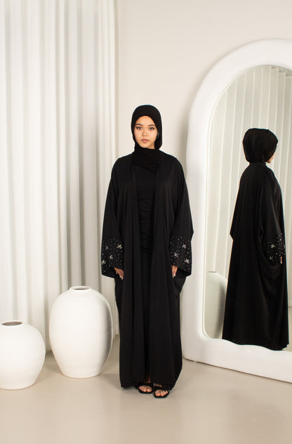 Marni Black Bow Open Abaya, beaded detail (image 1)