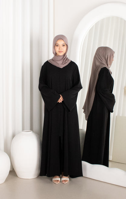 INAYA Black Rhinestone Abaya, occasion abaya (image 5)