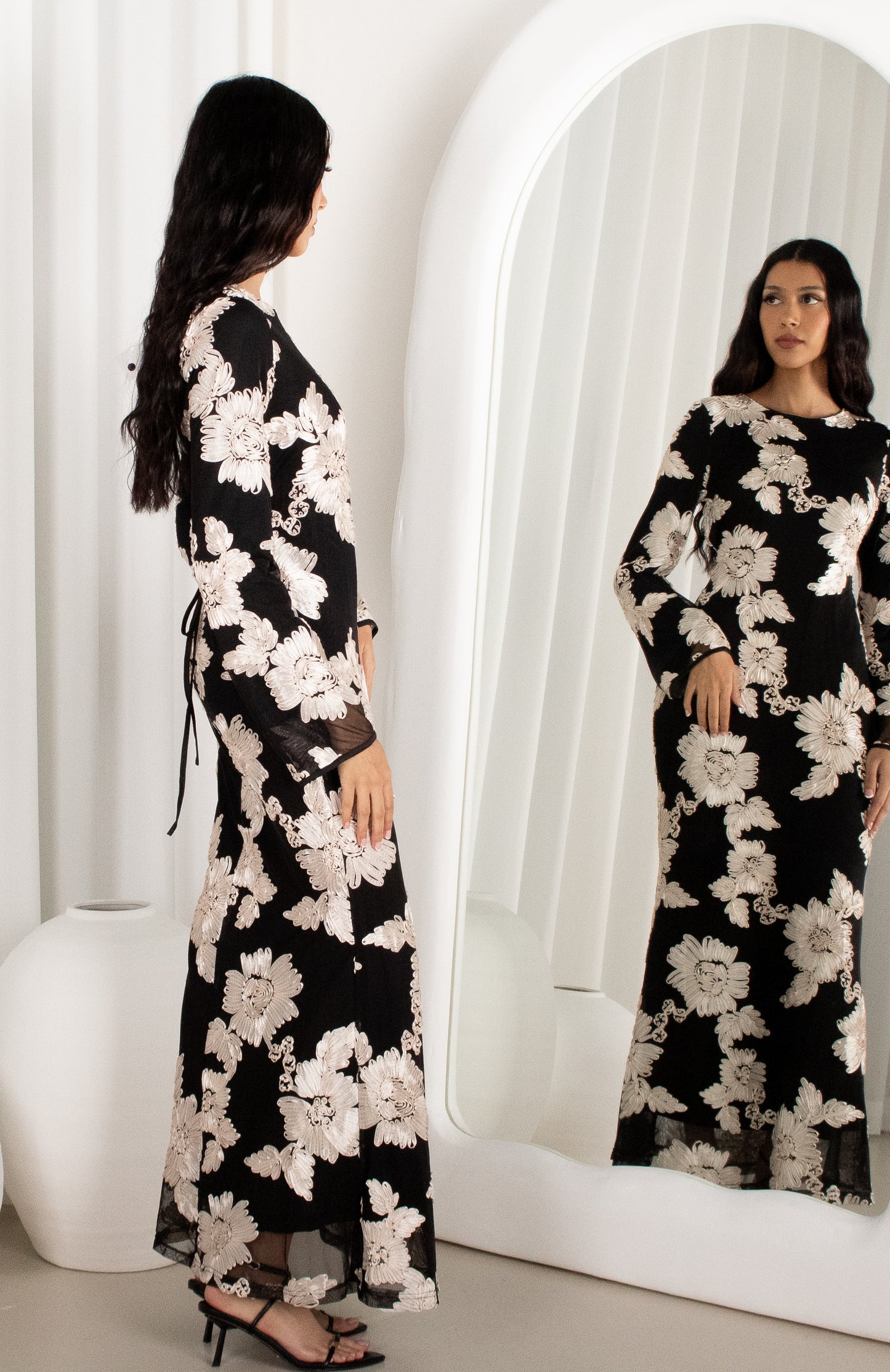 NOIR Embroidered Dress - Black