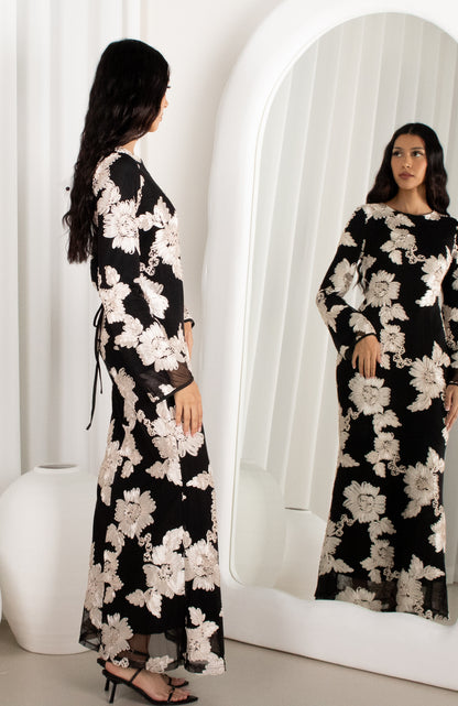 NOIR Embroidered Dress - Black
