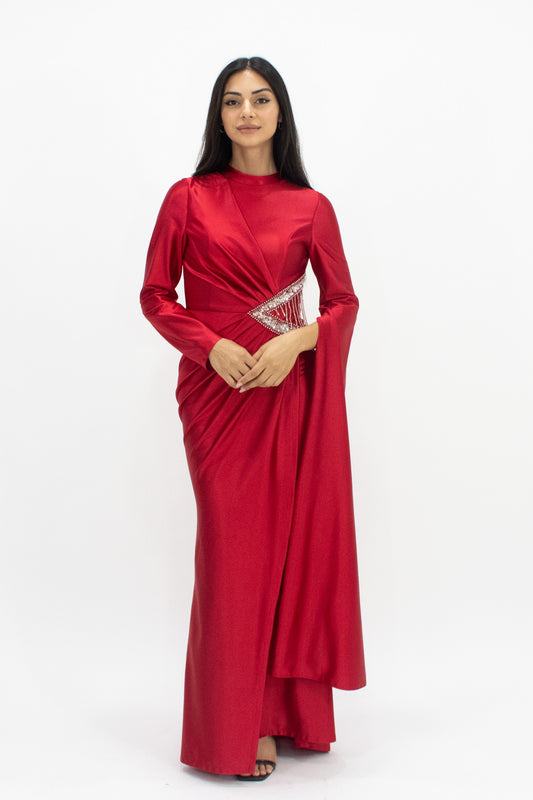 Zahara Dress in Red by Hadara Boutique