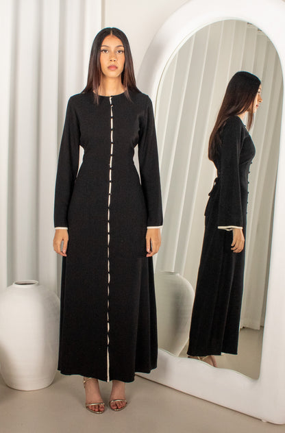 Azra Dress Black, modest maxi dress (image 1)