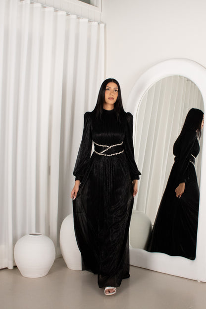 The HARA Gown, pleated beaded modest gown (image 3)