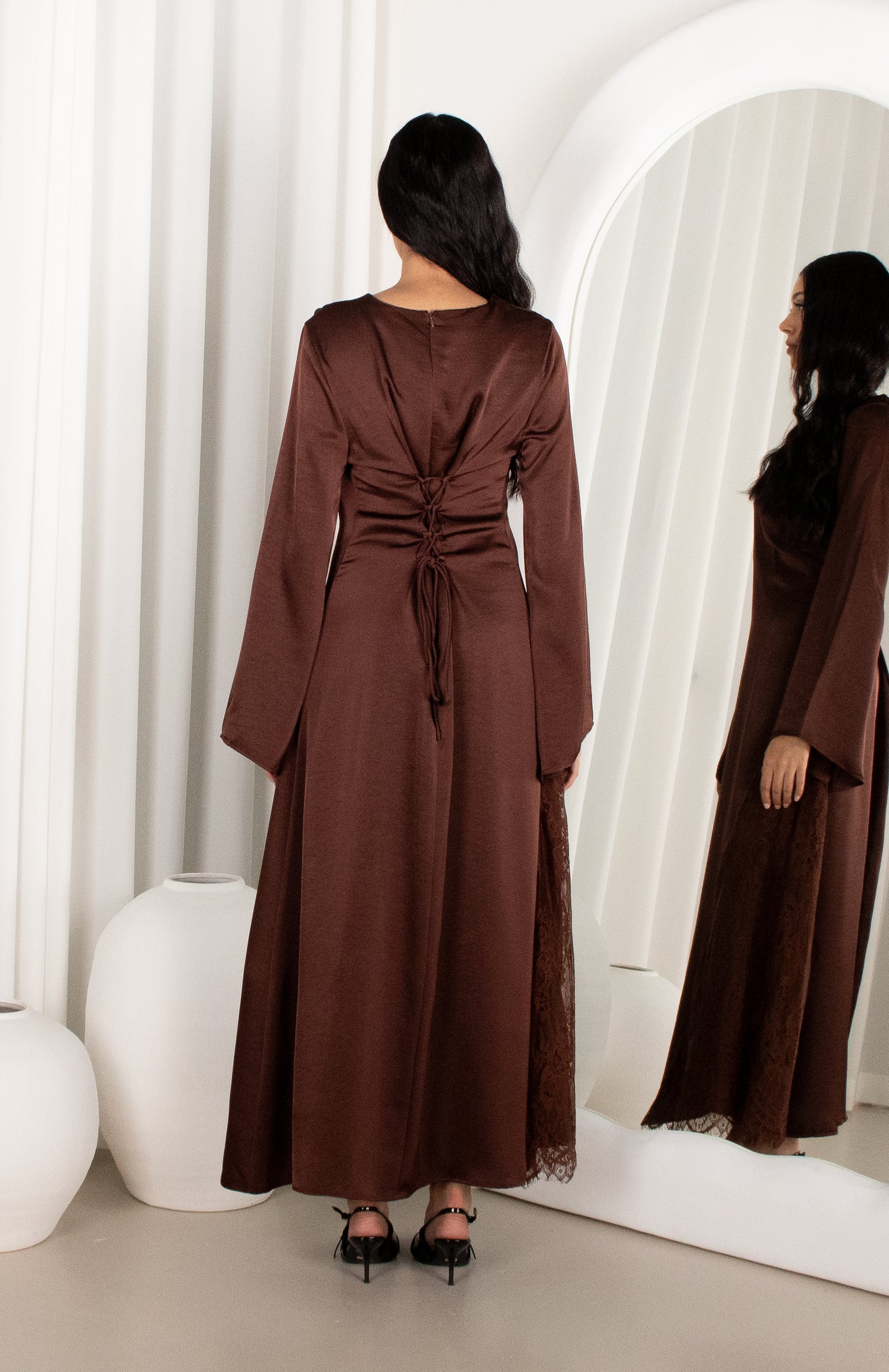 AYA Lace Dress - Brown
