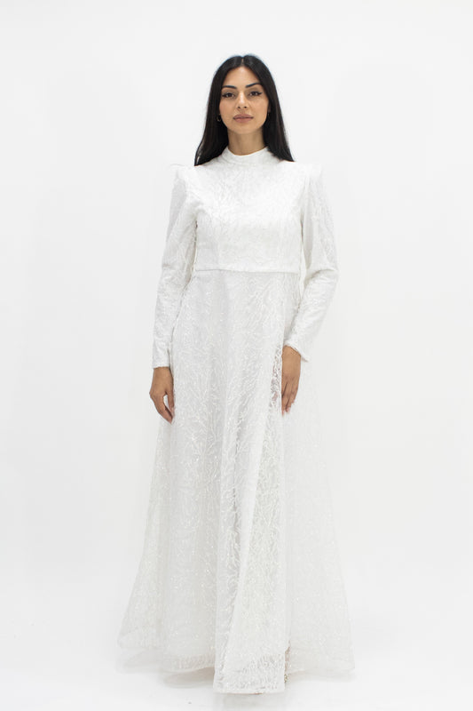 Armina Dress in White by Hadara Boutique