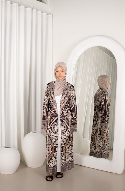 TILA Black Printed Cape, modest cape top (image 1)