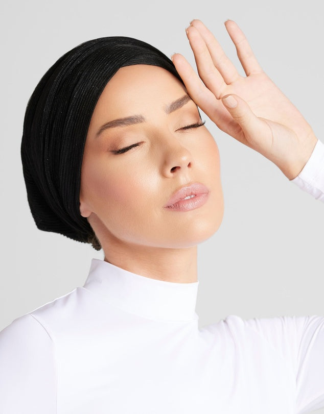 BLACK LUREX TURBAN