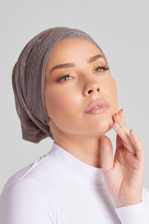 BROWN LUREX TURBAN