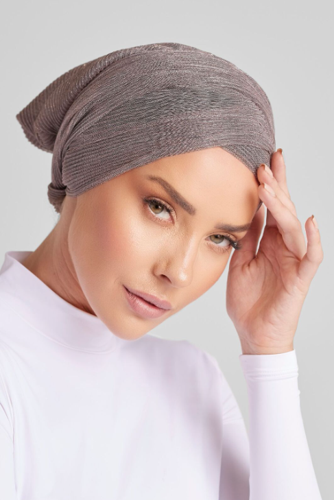 BROWN LUREX TURBAN