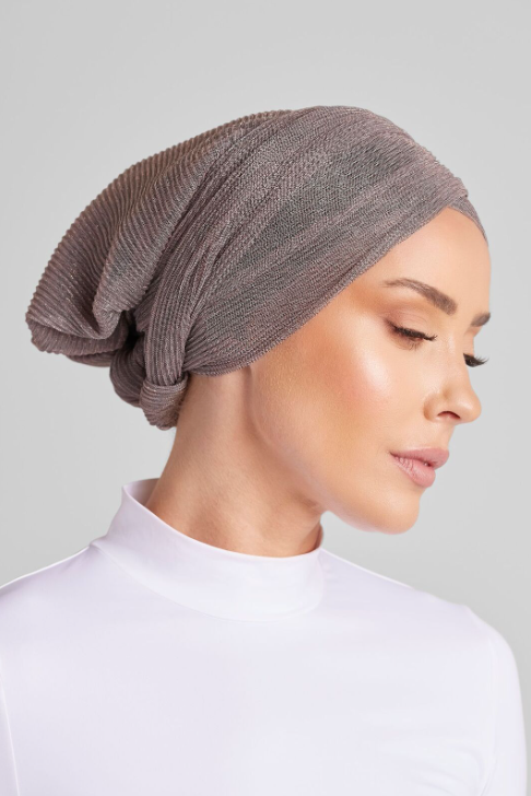 BROWN LUREX TURBAN