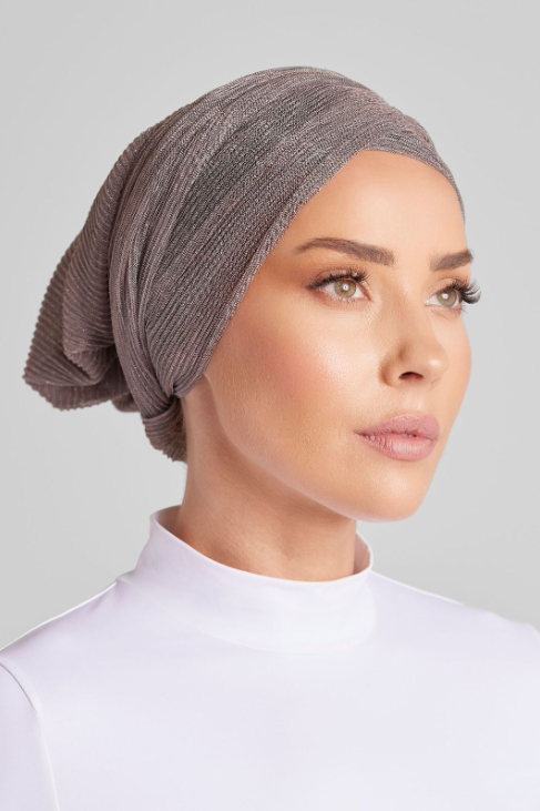BROWN LUREX TURBAN