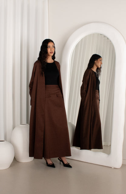 AMRAH Chocolate Brown Set, modest co-ord (image 1)
