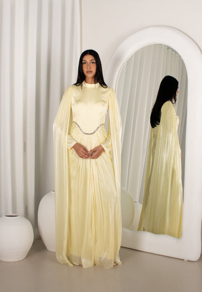 The BAYDAH Gown, cape sleeve beaded gown (image 1)