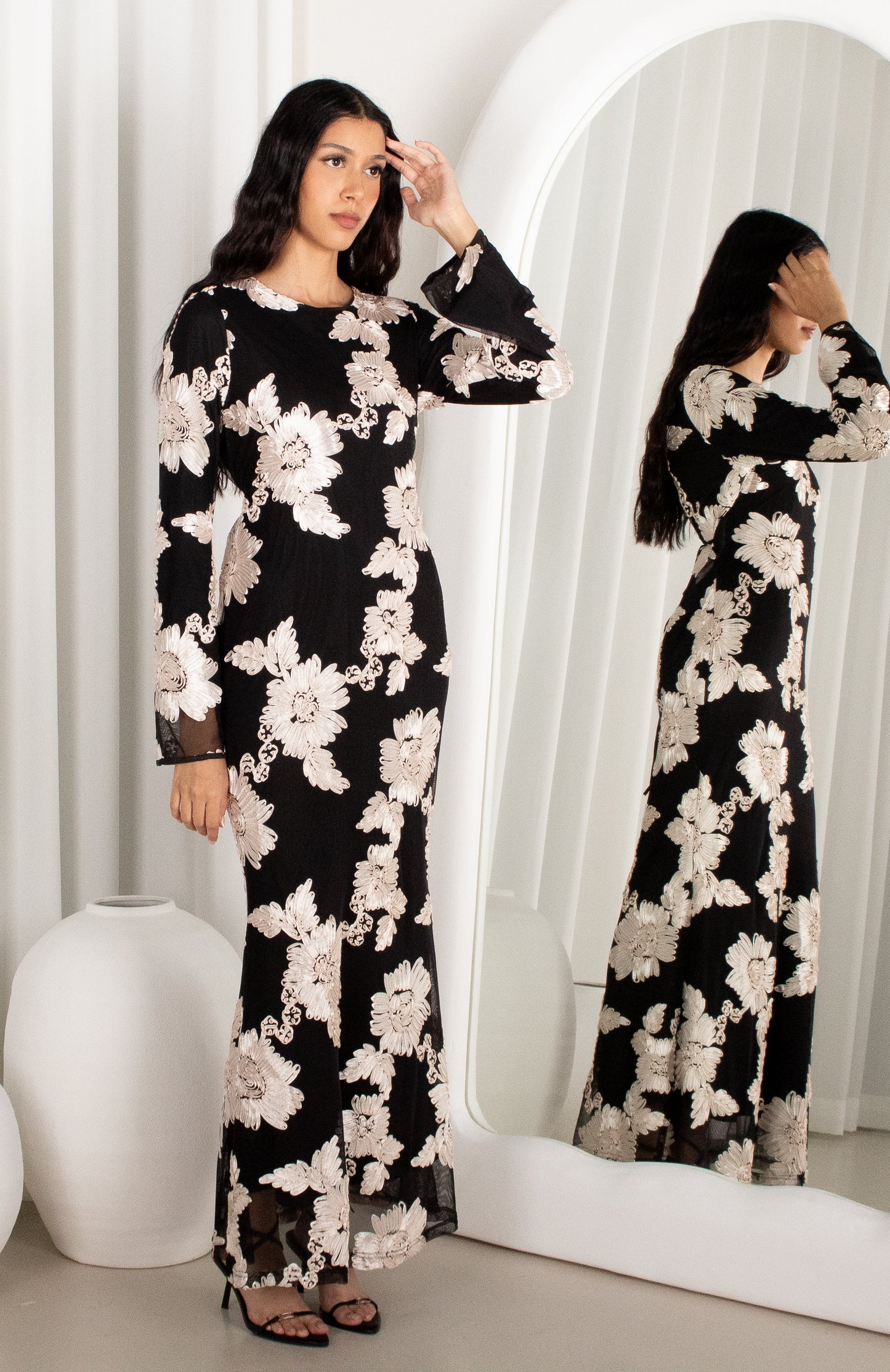 NOIR Embroidered Dress - Black