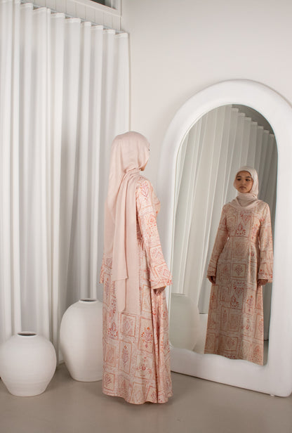 ALAA Blush Pink Bell Sleeve Maxi Dress (image 4)