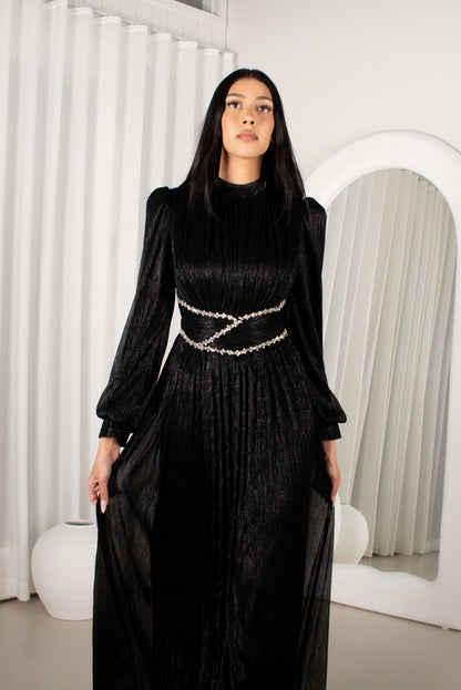 The HARA Gown, pleated beaded modest gown (image 4)