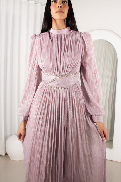 The HARA Gown - Lavender, pleated beaded gown (image 5)