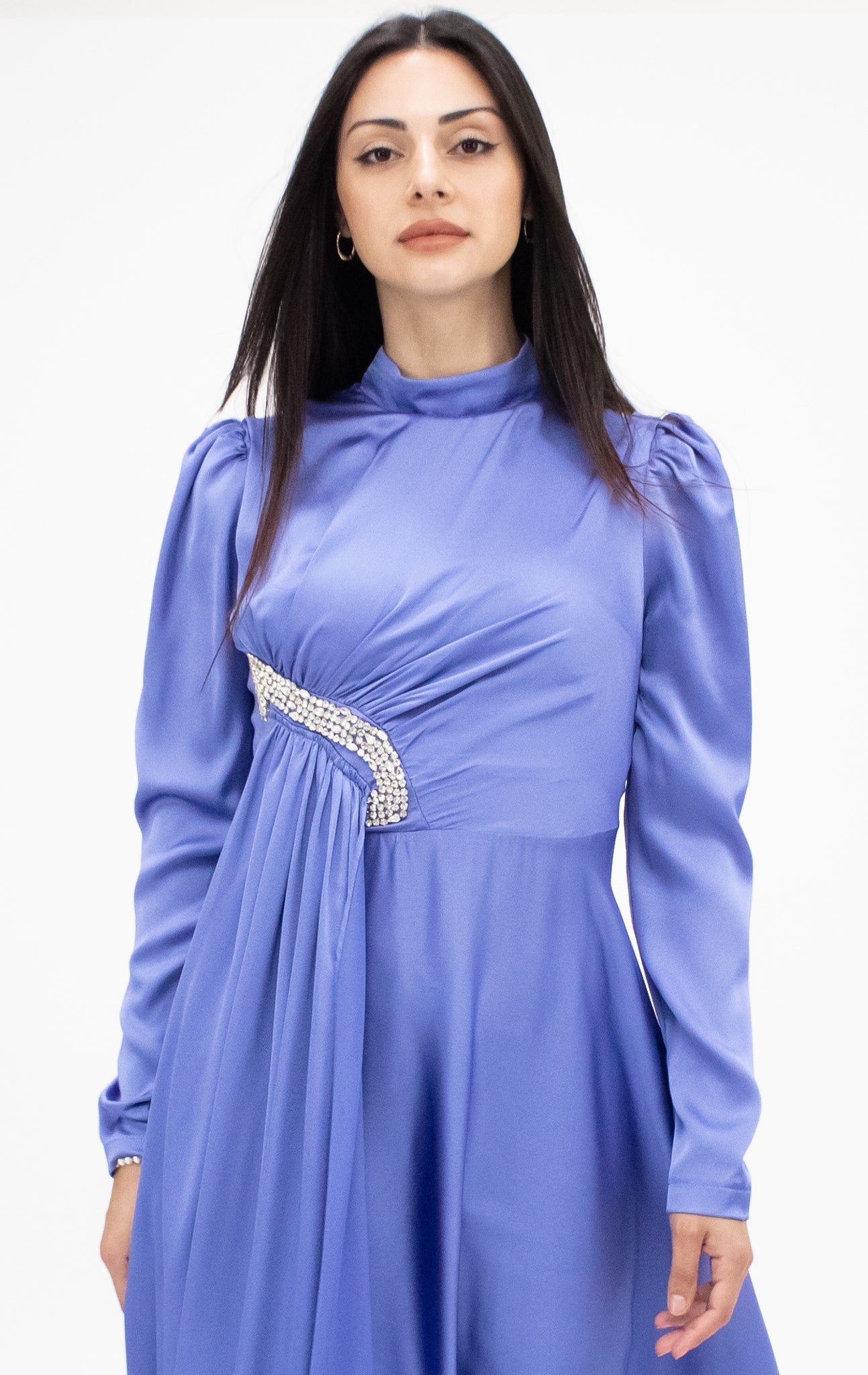 Mia satin gown - Blue