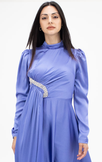 Mia satin gown - Blue