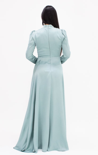 Mia satin gown - Sage