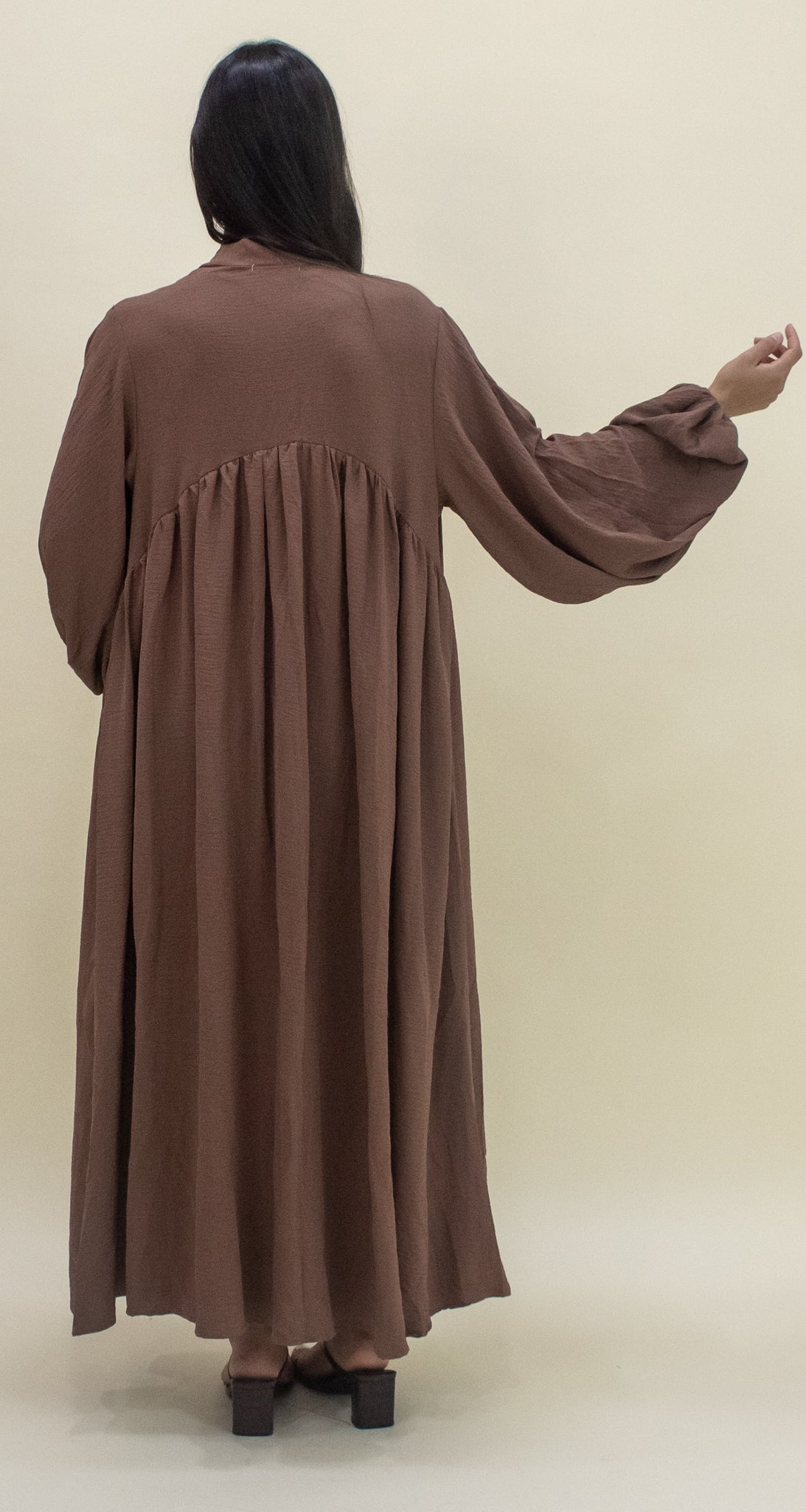 Paris Open Abaya  - Brown