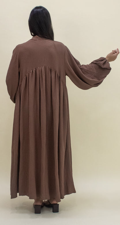 Paris Open Abaya  - Brown